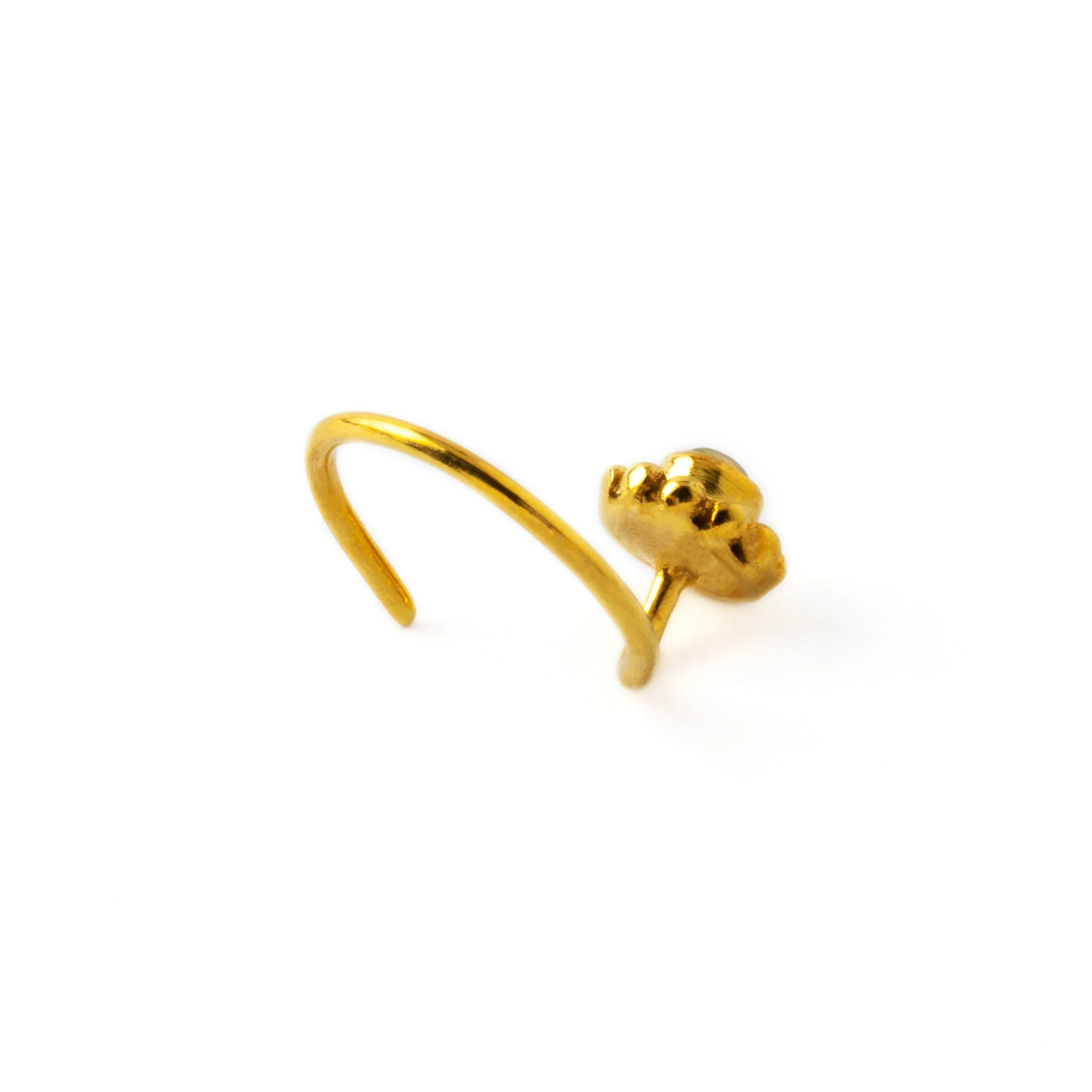 Gold Flower Nose Stud with Amethyst