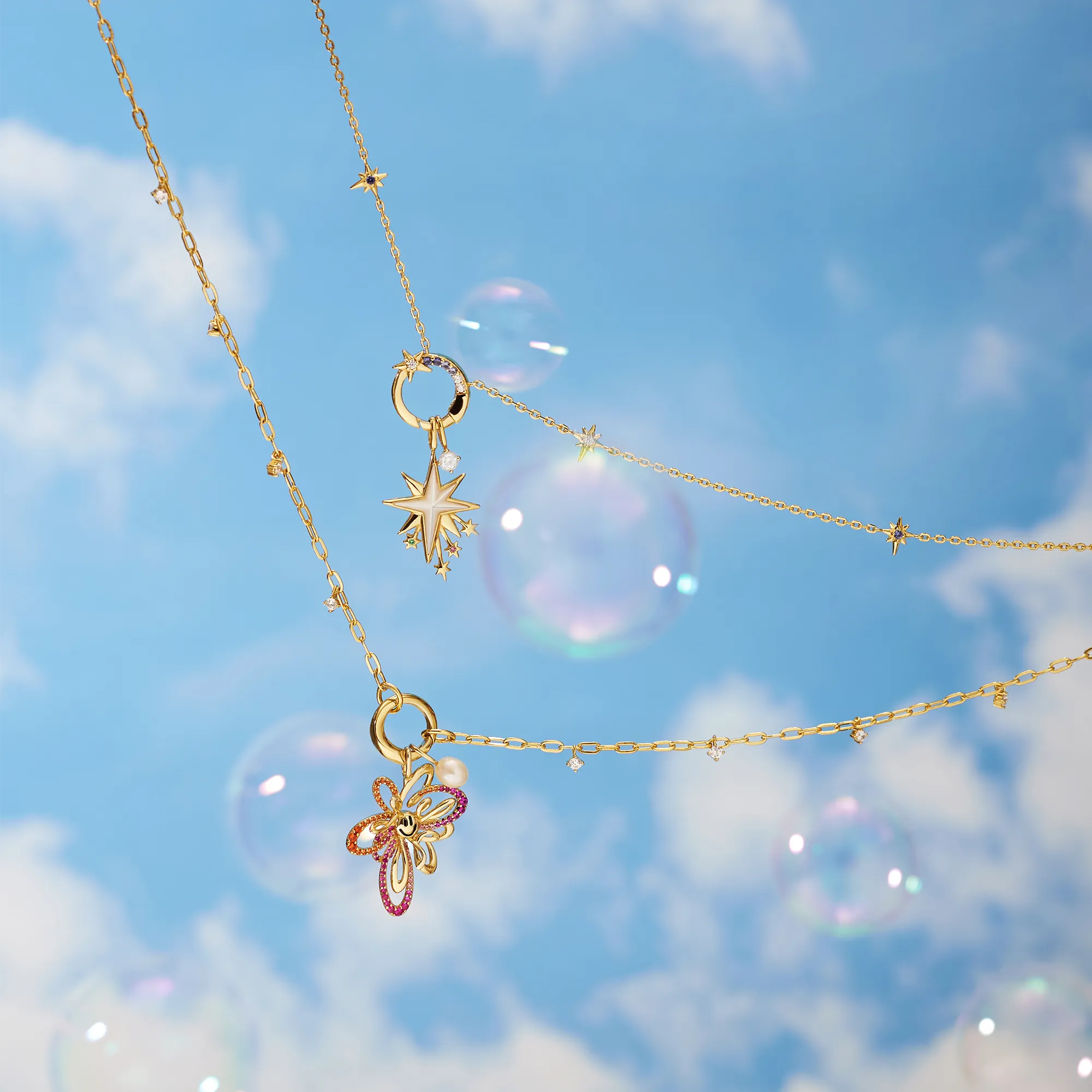 Gold Happy Flower Charm