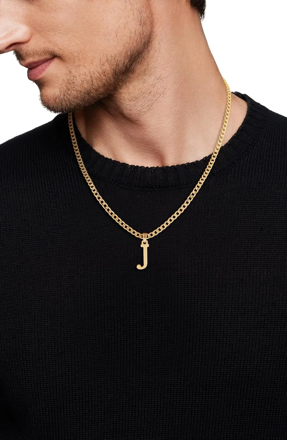 Gold Initial Necklaces for Women Men, Dainty Gold Letter Necklace Tiny A-Z Pendant Choker Trendy Cute Personalized Monogram Name Necklaces Gold Jewelry for Women Gift