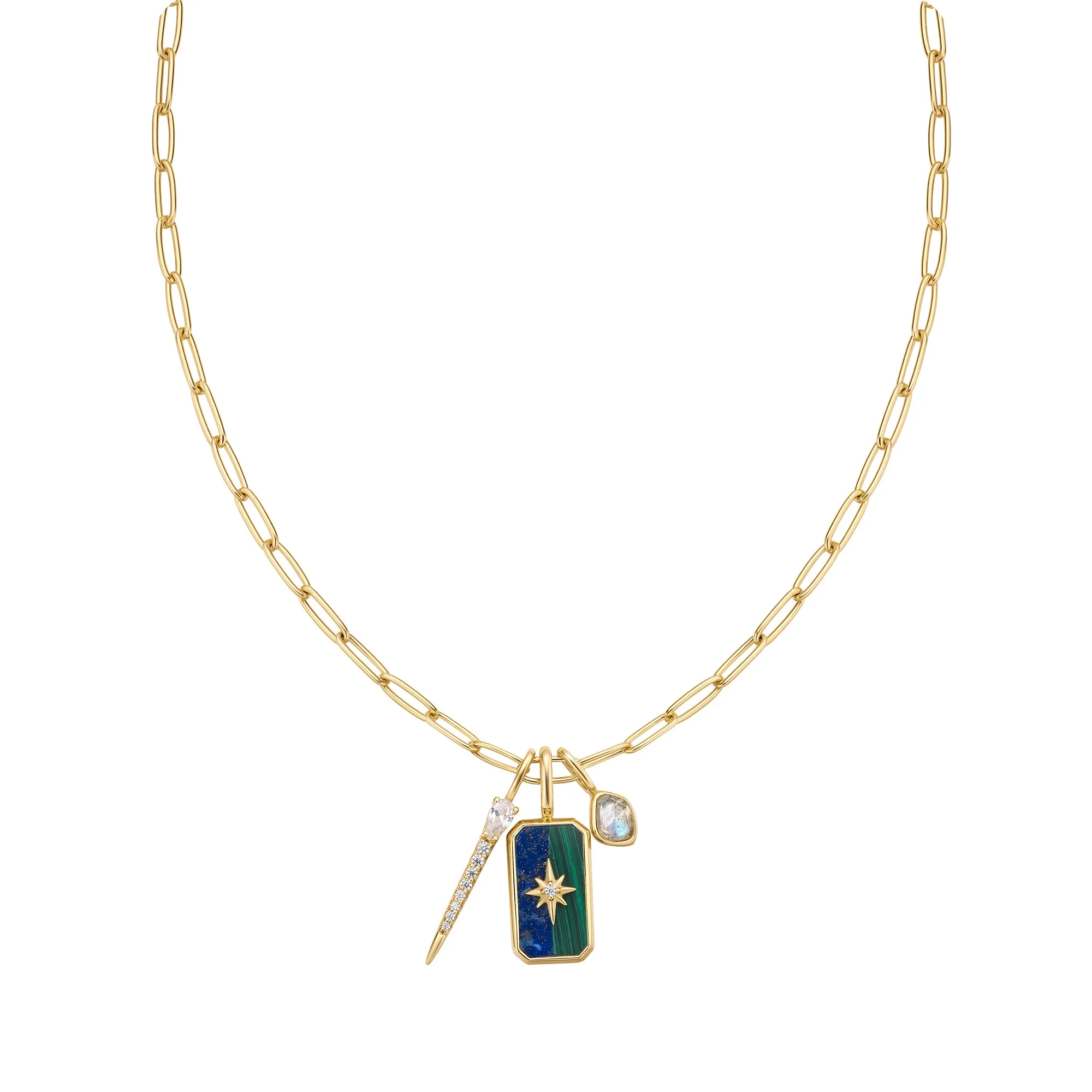 Gold Labradorite Charm
