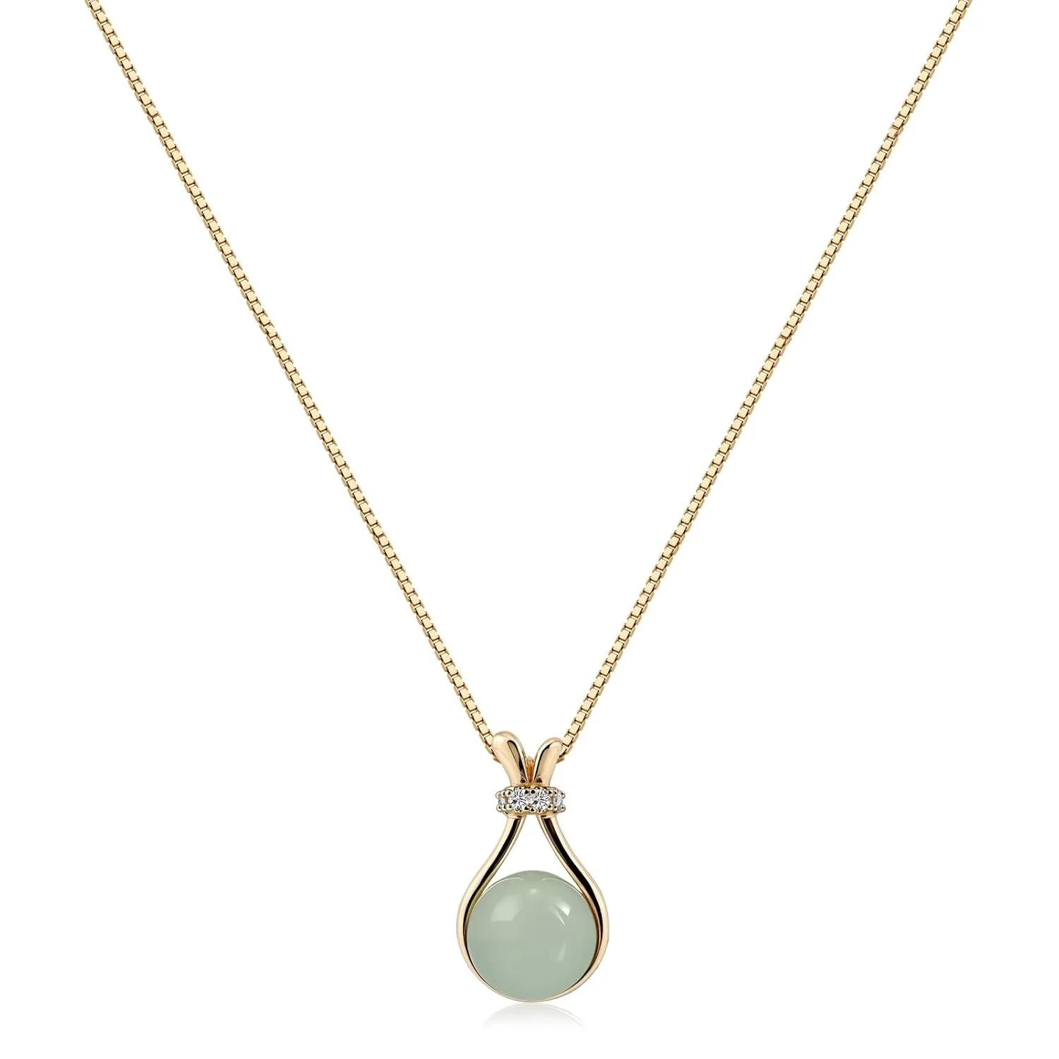 Gold Plated Jade Necklace for Women - Timeless Green Jade Pendant Necklace, Meaningful Jade Jewelry, Perfect Gift for Mother's Day Anniversary Birthday