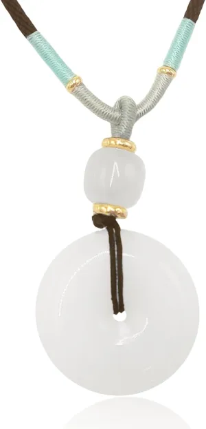 Good Fortune Jade Pendant Necklace, Natural Jade Agate Crystal Healing Handmade Good Luck