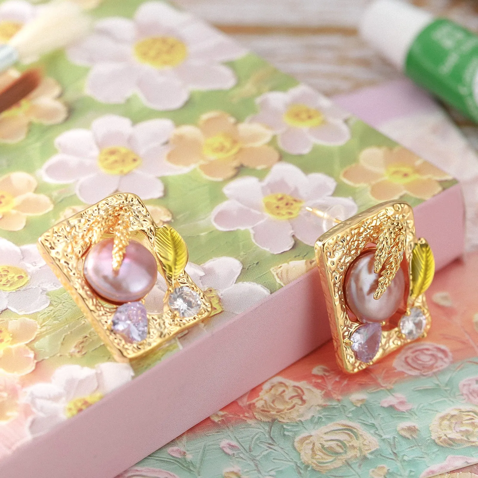 Grain Leaf Earrings