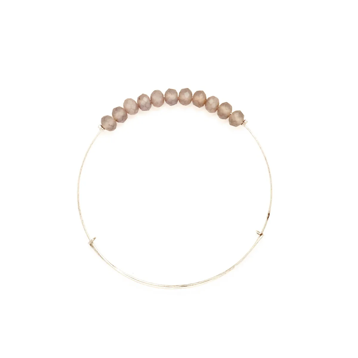 Gray Matte Crystal Wire Bangle