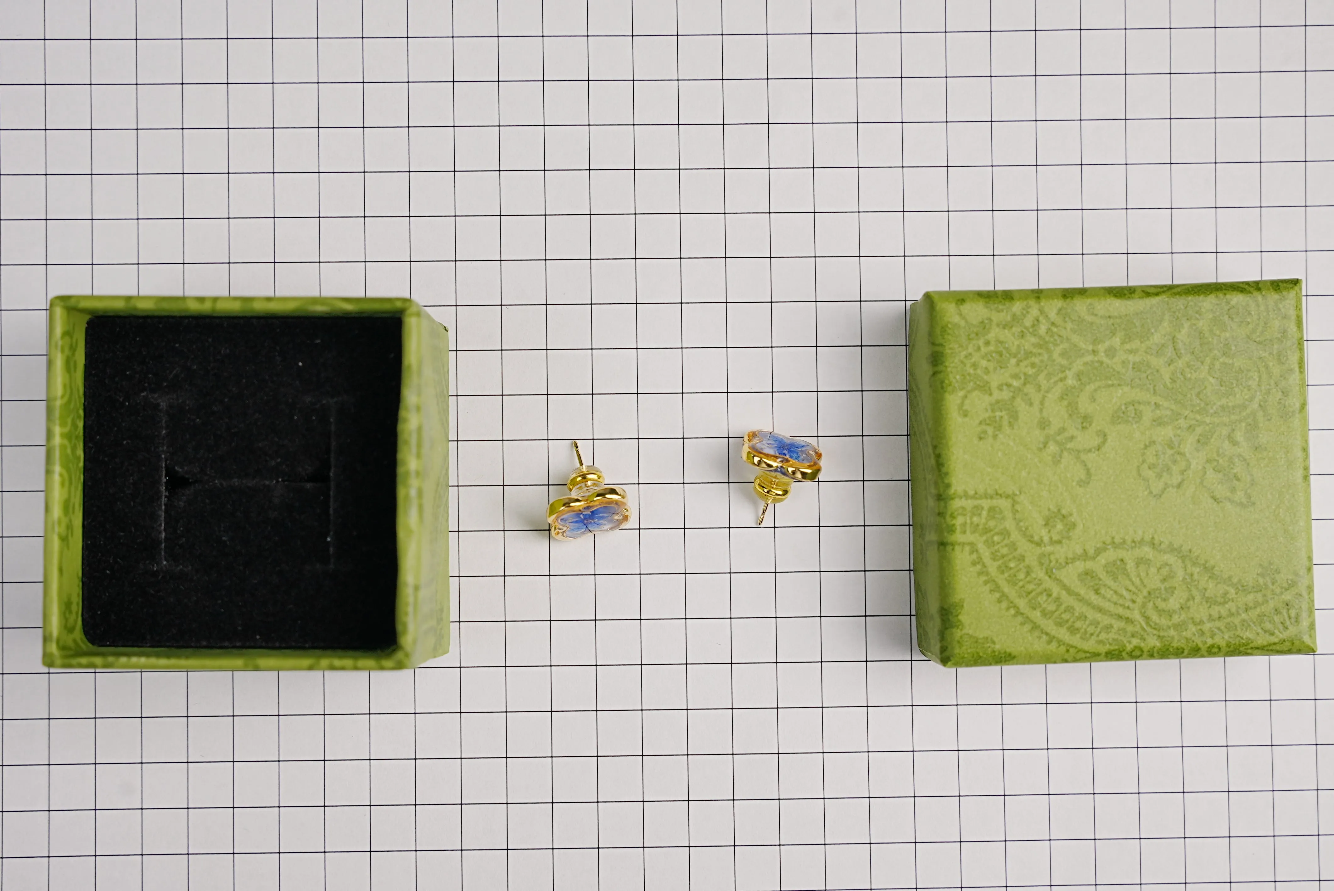 Green Pearl Blossom Studs