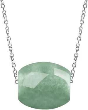 Handmade Green Jade Choker Neaklace for Women S925 Sterling Silver Grade a Natural Jadeite Pendant Chain Necklace Hypoallergenic Fashion Jewelry for Her 17''