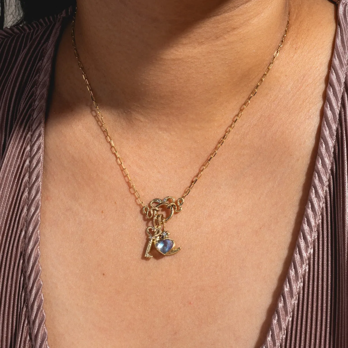 Heart Key Pendant Charm