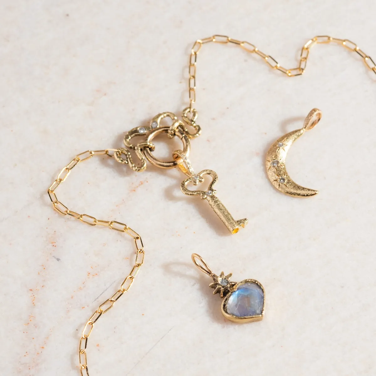 Heart Key Pendant Charm
