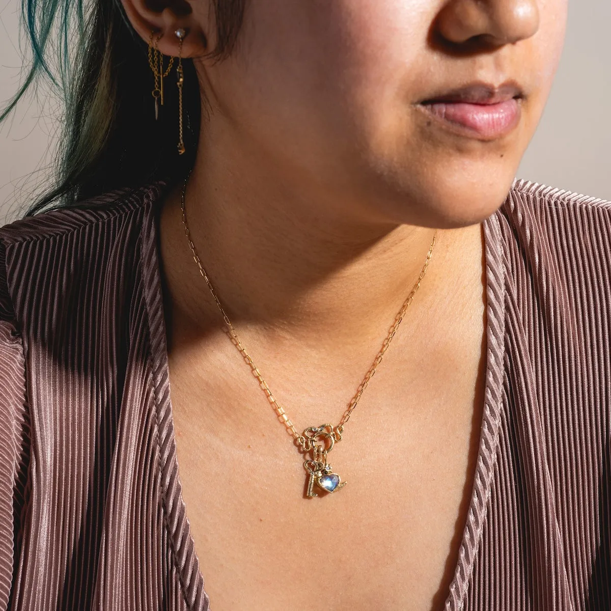 Heart Key Pendant Charm