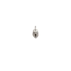 Heart Lock Symbol Silver Charm