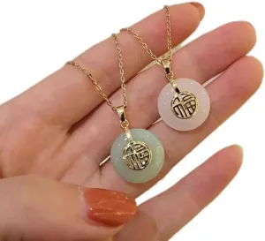 Hetian Jade Fu Word Peace Buckle Necklace Jade Pendant Necklace Jade Good Luck Necklace Chinese Fu Pendant Necklace Fortune Pendant Necklace for Women(White Jade)