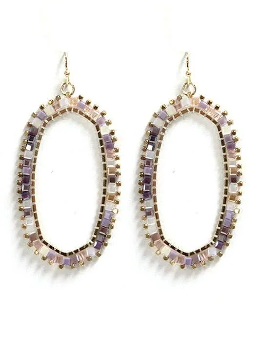 Hexagon Stone Earrings