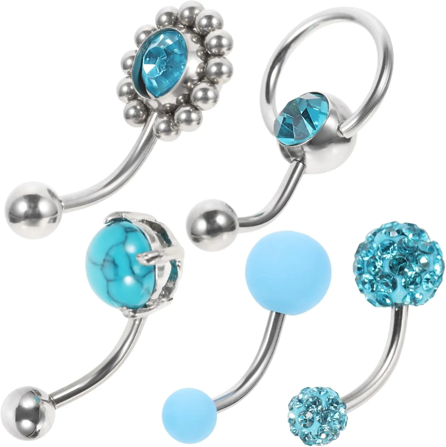 Homoyoyo Stunning Belly Button Navel Ring Set Women's Piercing Jewelry Belly Ring Nails