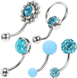 Homoyoyo Stunning Belly Button Navel Ring Set Women's Piercing Jewelry Belly Ring Nails