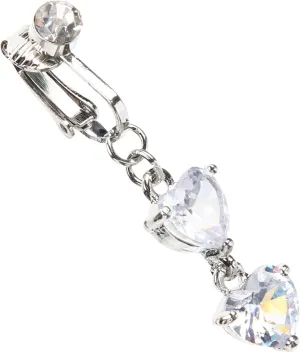 Homoyoyo Zircon Belly Button Ring for Women Non Piercing Navel Jewelry Elegant Heart Design Body Art Lovers Eye Catching Accessory to Enhance Your Look