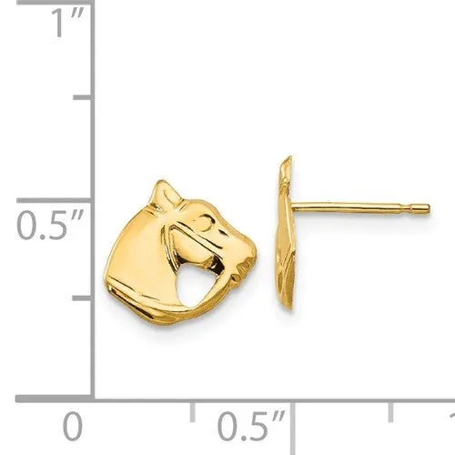 Horse Head Post Stud Earrings