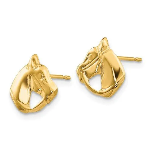 Horse Head Post Stud Earrings