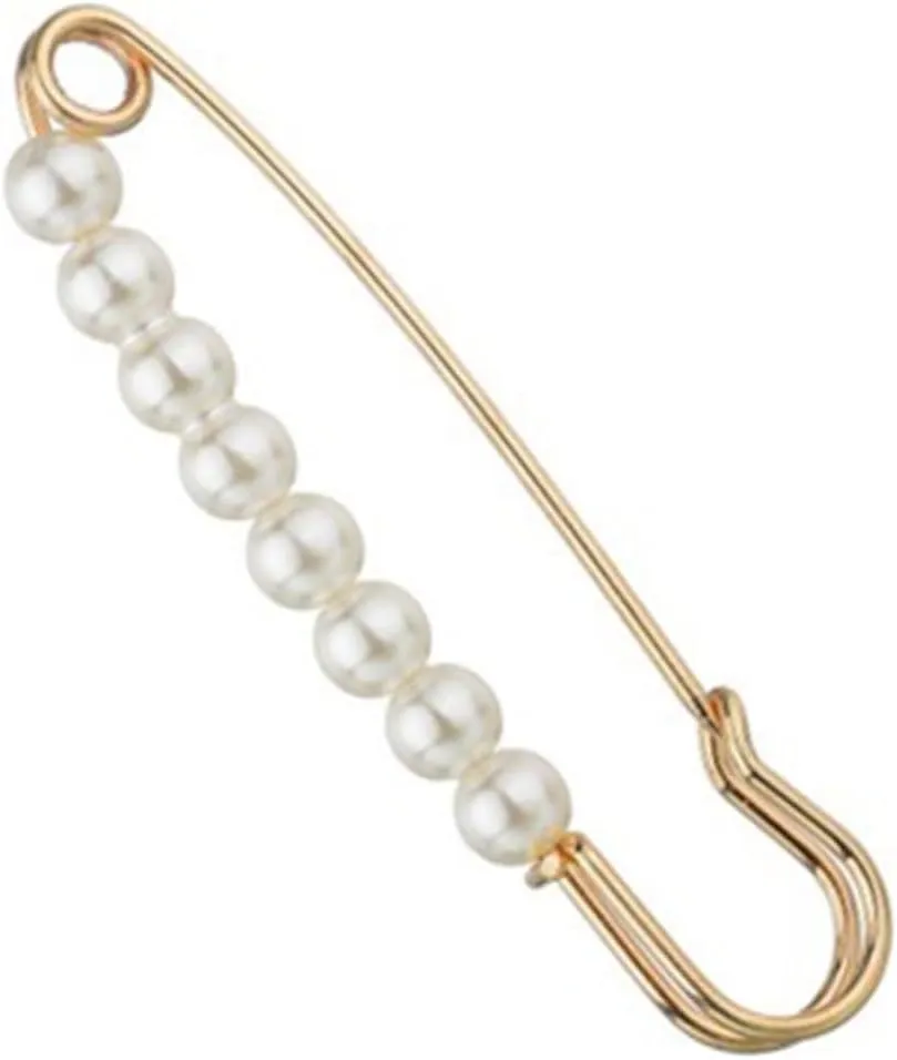 Housoutil 2pcs Pearl Lapel Pins Delicate Alloy Brooch for Dress Up present Accessories Silver for Parties Mother Day Anniversaries and Wardrobe Essentials