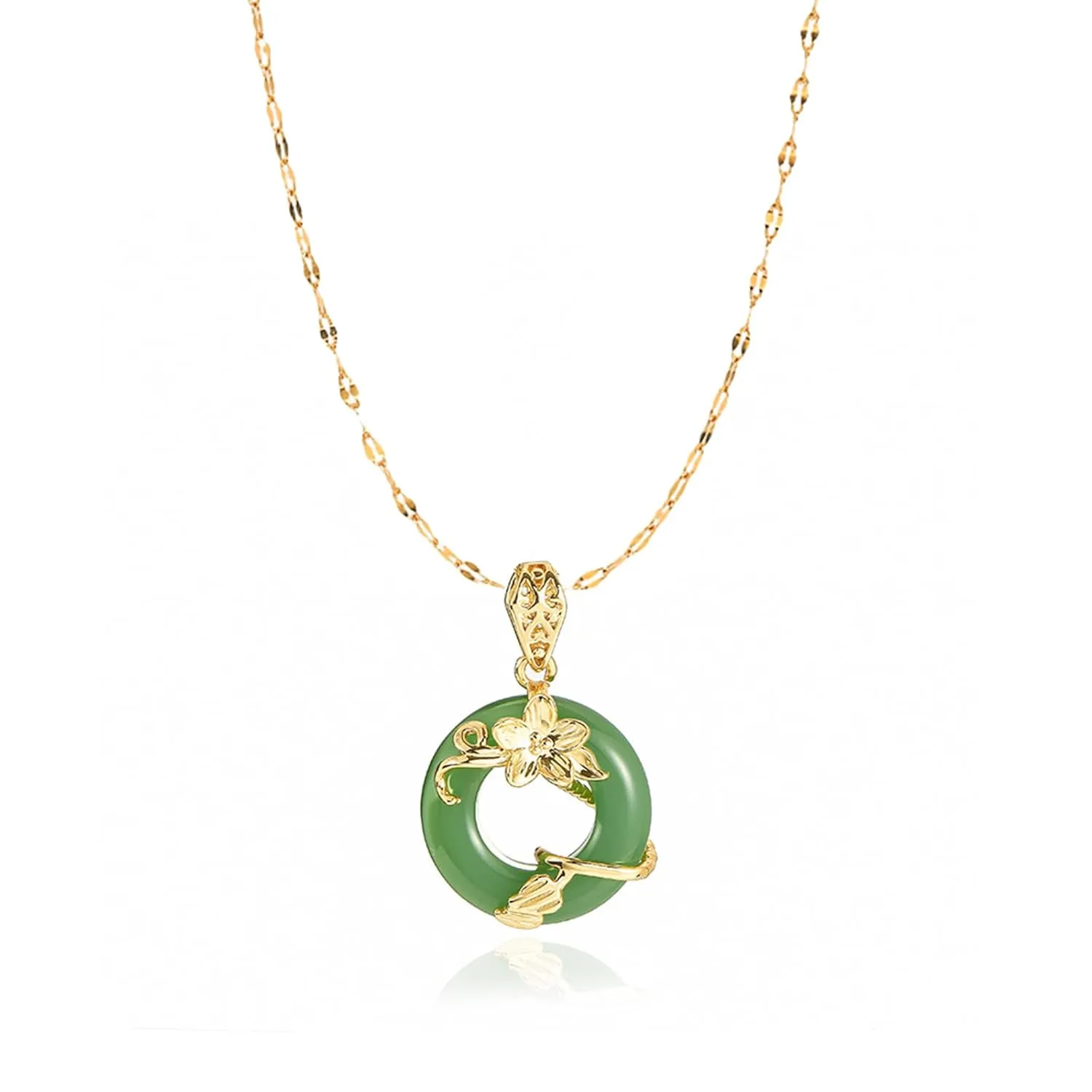 Jade Necklace for Women Buddha Jade Necklaces Green Crystal Necklace Lucky Buddha Jewelry Stocking Stuffers for Women Men
