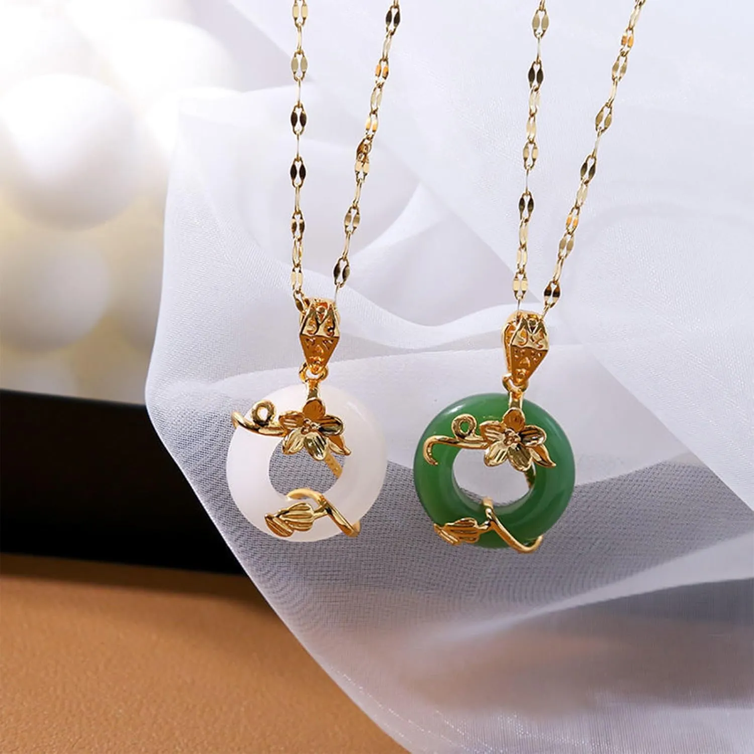 Jade Necklace for Women Buddha Jade Necklaces Green Crystal Necklace Lucky Buddha Jewelry Stocking Stuffers for Women Men