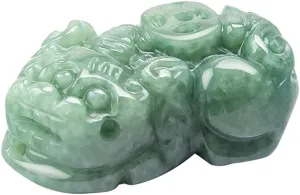 Jade Necklace, Pi Xiu Necklace Pendant, Double-sided Hand Carved Grade A Untreated Natural Jadeite Feng Shui Necklaces, Porsperity Attract Wealth Lucky Amulet for Women and Men