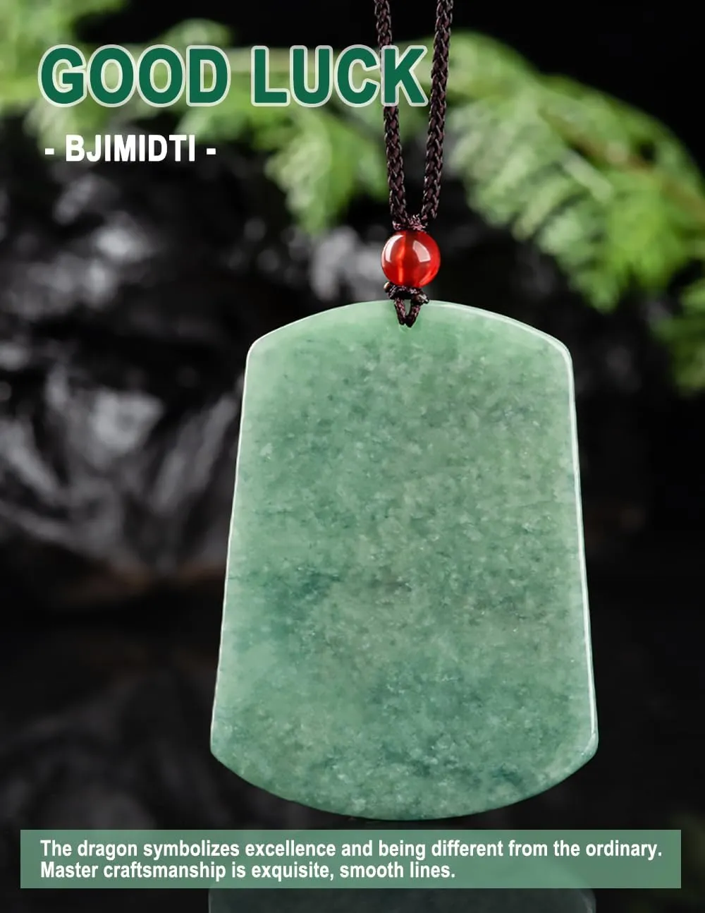 Jade Pendant Necklace for Men Women - Genuine Grade A Ice Jadite Healing Stone Necklace with Certificate