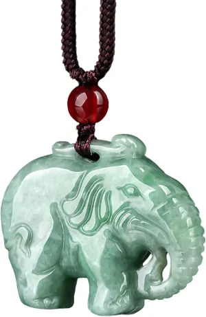 Jade Pendant Necklace for Men Women - Genuine Grade A Ice Jadite Healing Stone Necklace with Certificate