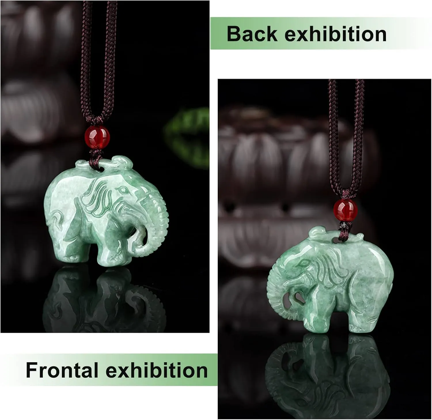 Jade Pendant Necklace for Men Women - Genuine Grade A Ice Jadite Healing Stone Necklace with Certificate