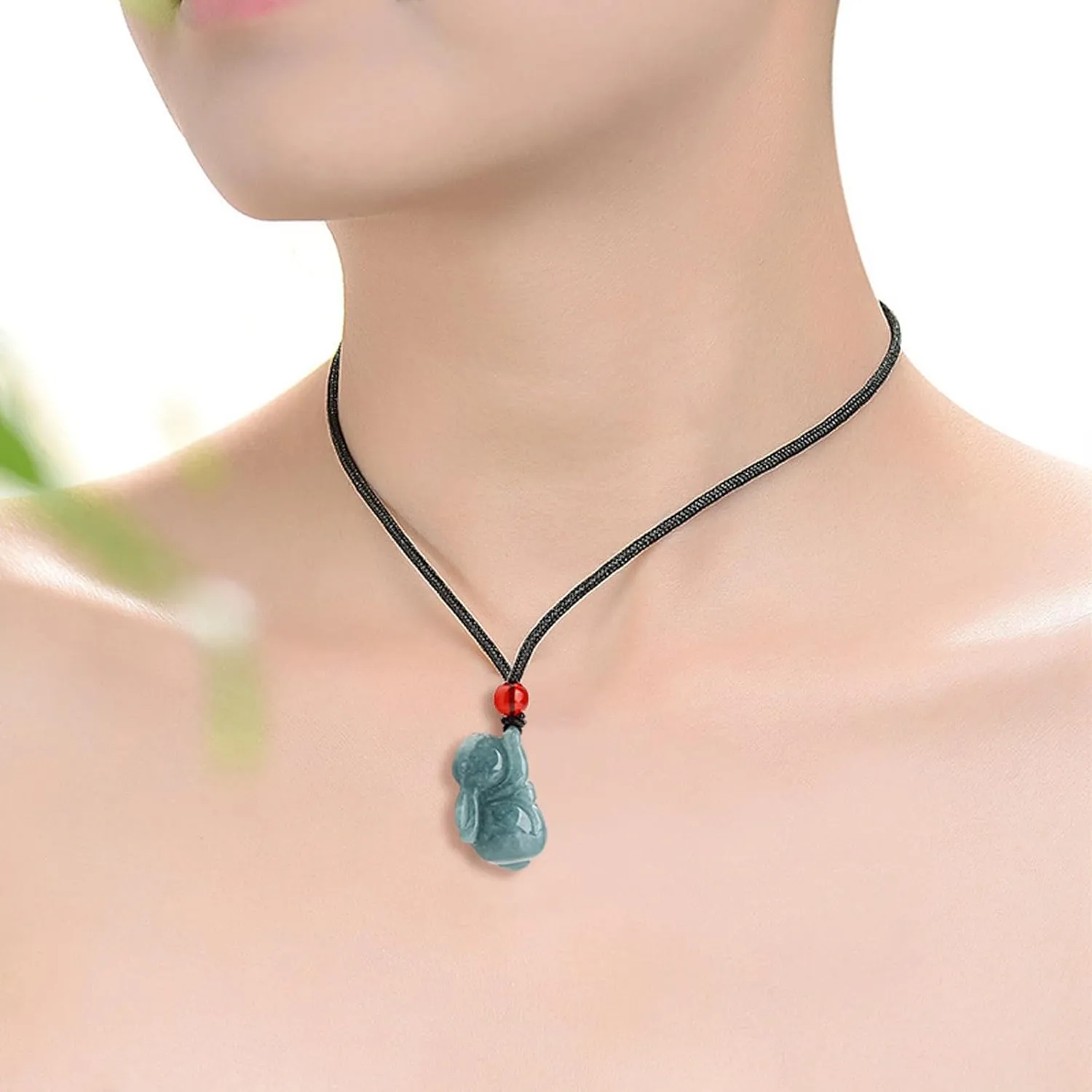 Jade Pendant Necklace for Men Women - Genuine Grade A Ice Jadite Healing Stone Necklace with Certificate