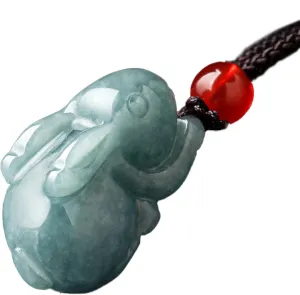 Jade Pendant Necklace for Men Women - Genuine Grade A Ice Jadite Healing Stone Necklace with Certificate