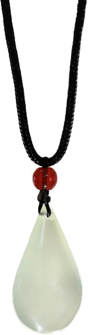 Jade Teardrop Necklace, Pendant Necklace, Real Natural Gemstone,925 Sterling Silver for Women.