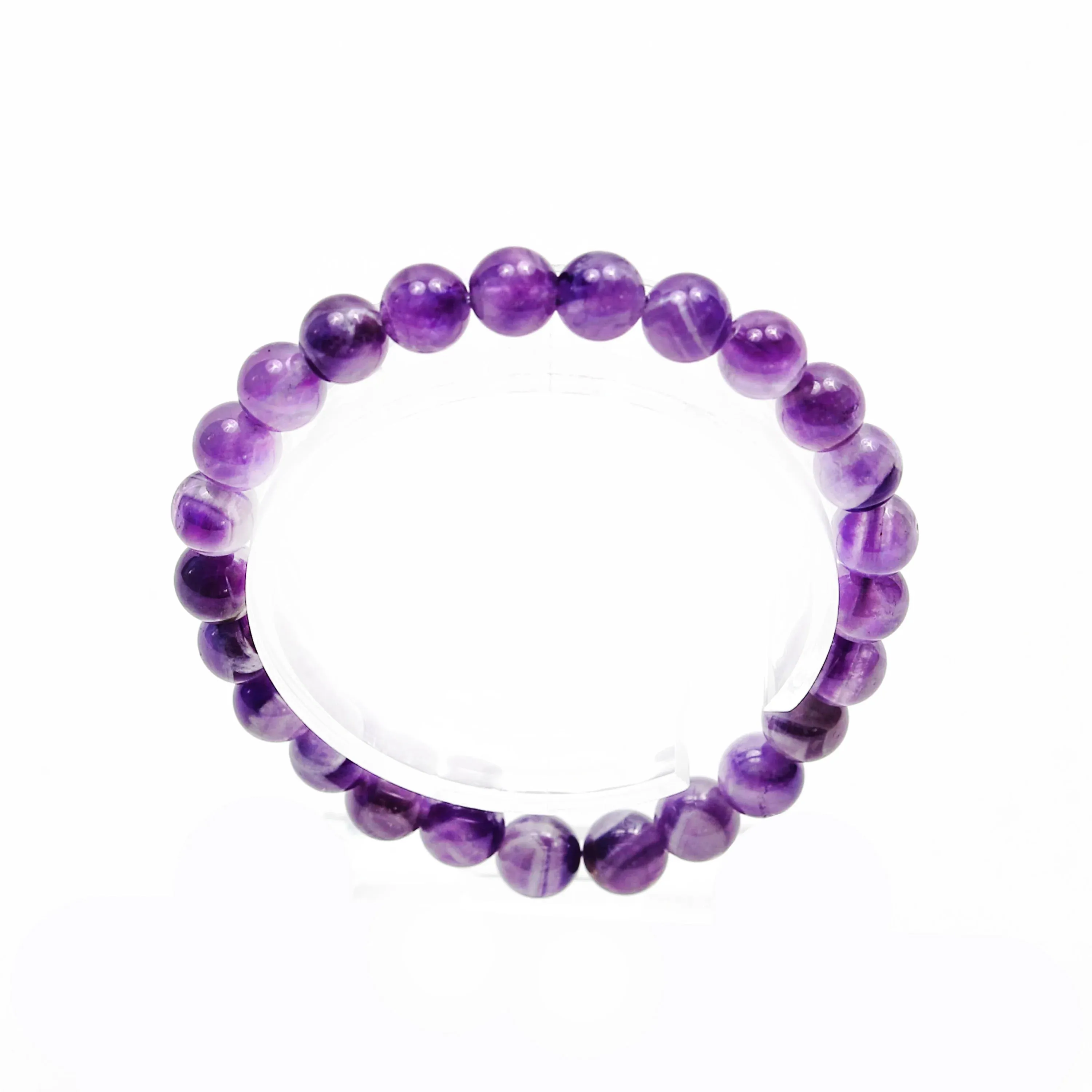 Jareth Beaded Purple Vein Agate Bracelet