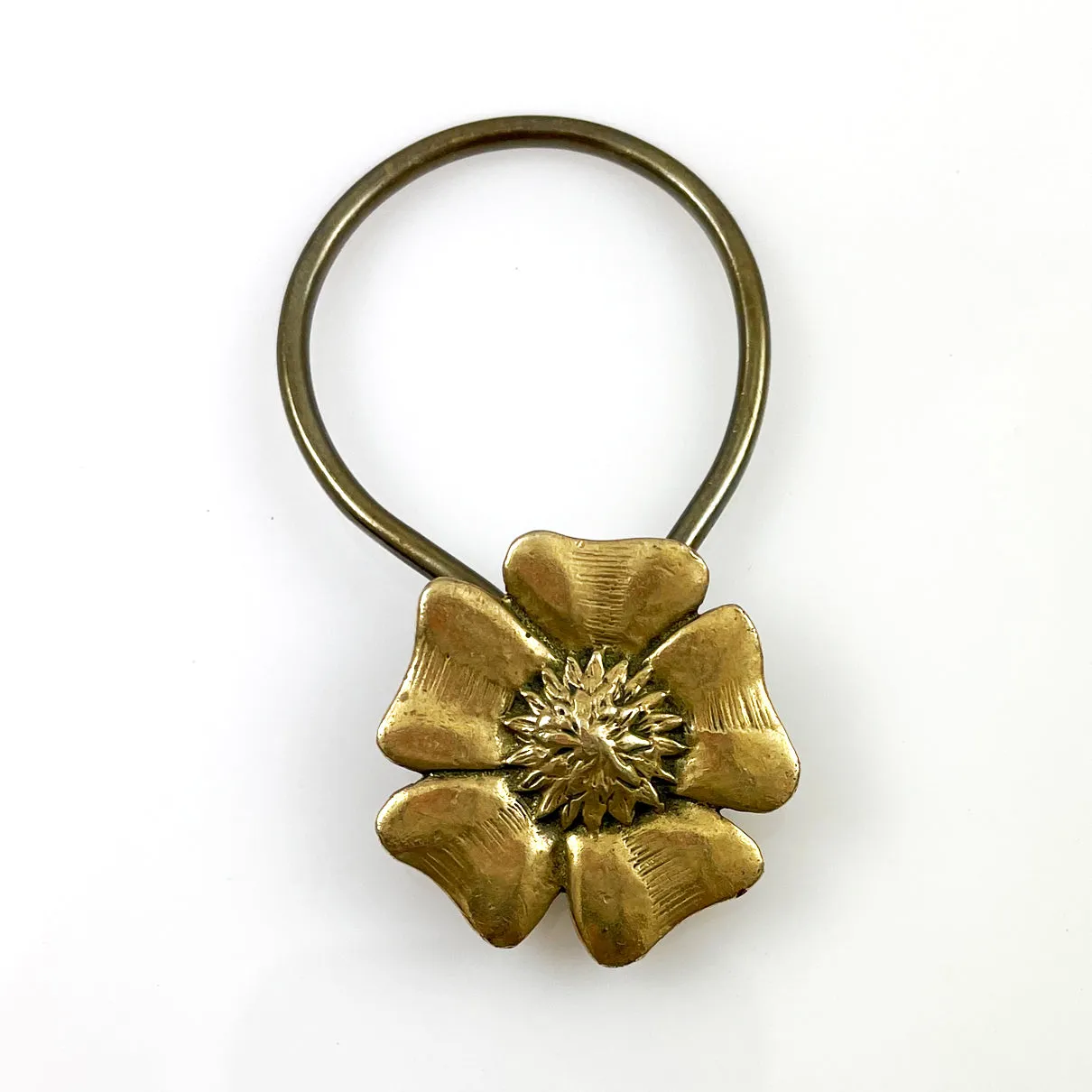 Jeep Collins Brass Flower Key Ring