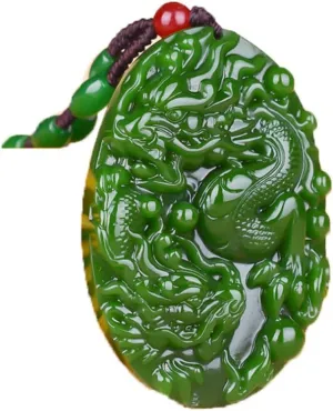 Kaiguang Hetian Jade Jasper Dragon Pendant Erlong Opera Pearl Jade Necklace Jewelry