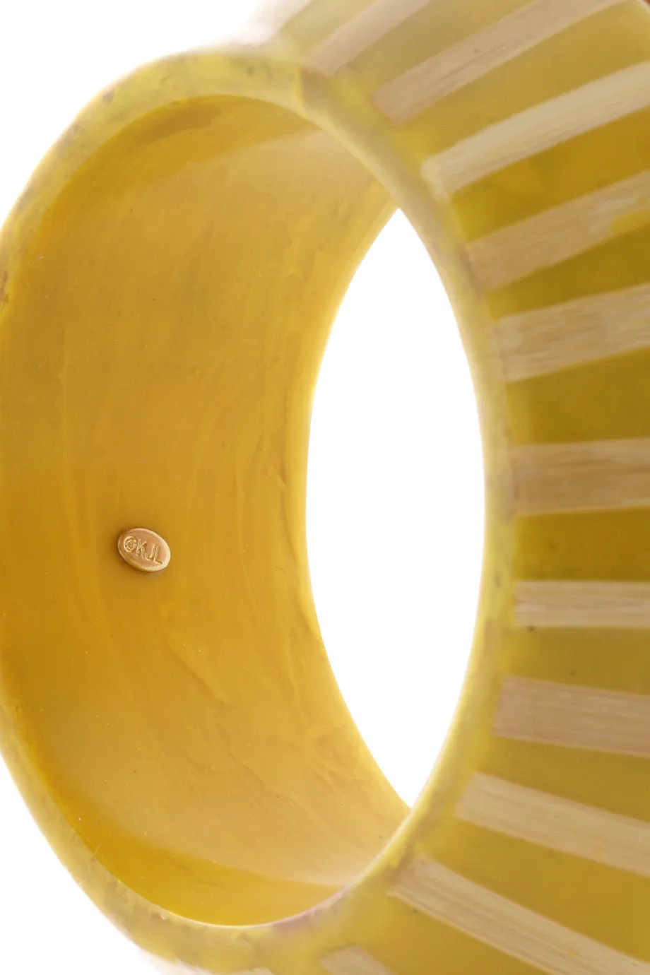 KENNETH JAY LANE Large Yellow Wooden Zebra Bracelet