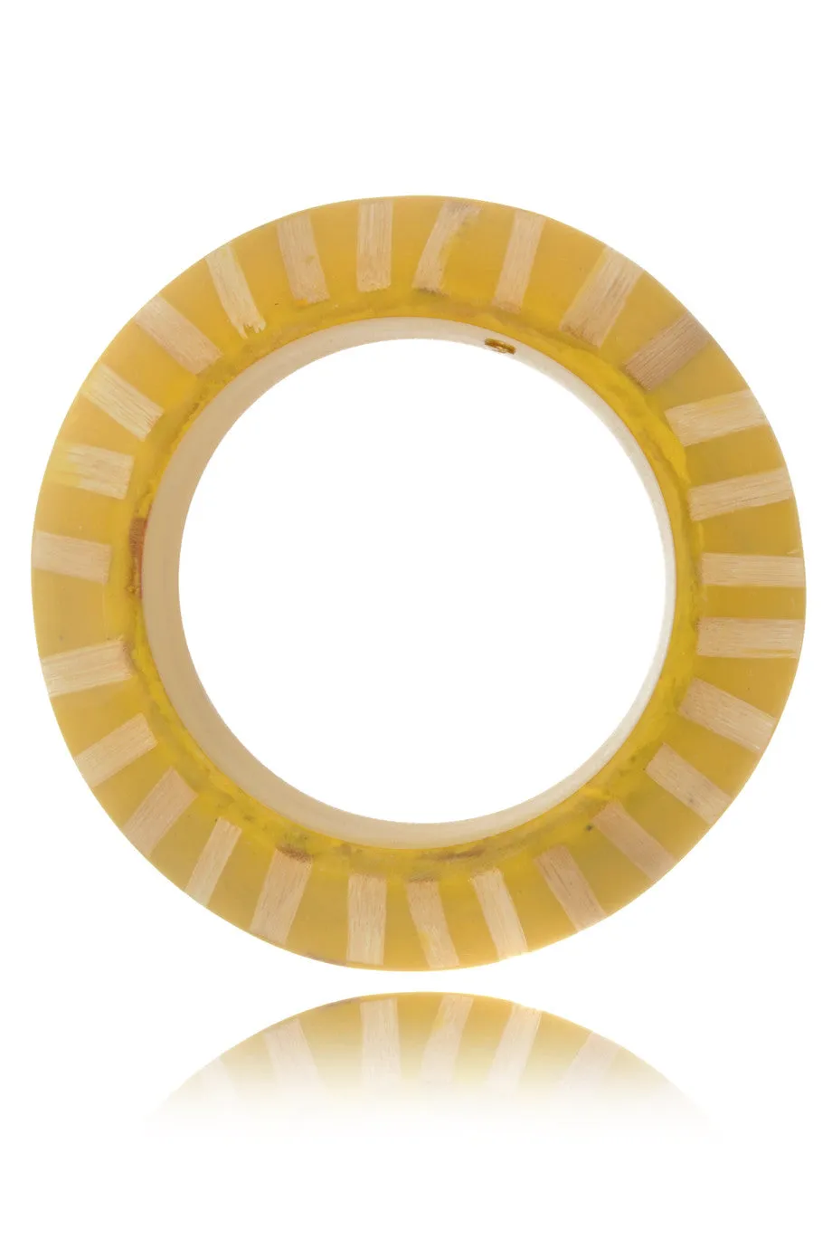 KENNETH JAY LANE Large Yellow Wooden Zebra Bracelet