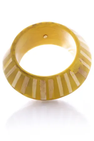 KENNETH JAY LANE Large Yellow Wooden Zebra Bracelet
