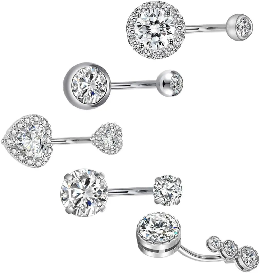 KESYOO 1Set Rhinestone Belly Rings for Women Elegant Navel Jewelry Chic Body Piercing Accessories present for Special Occasions and Fashion Lovers
