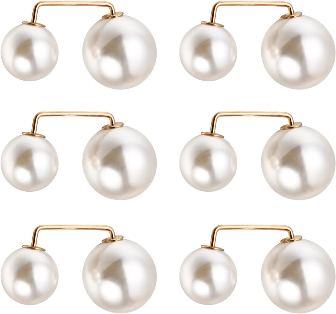 KESYOO 6pcs Faux Pearl Lady Sweater Brooches Anti-emptied Collar Corsage Fashion Boutonniere Pins Button Covers for Women