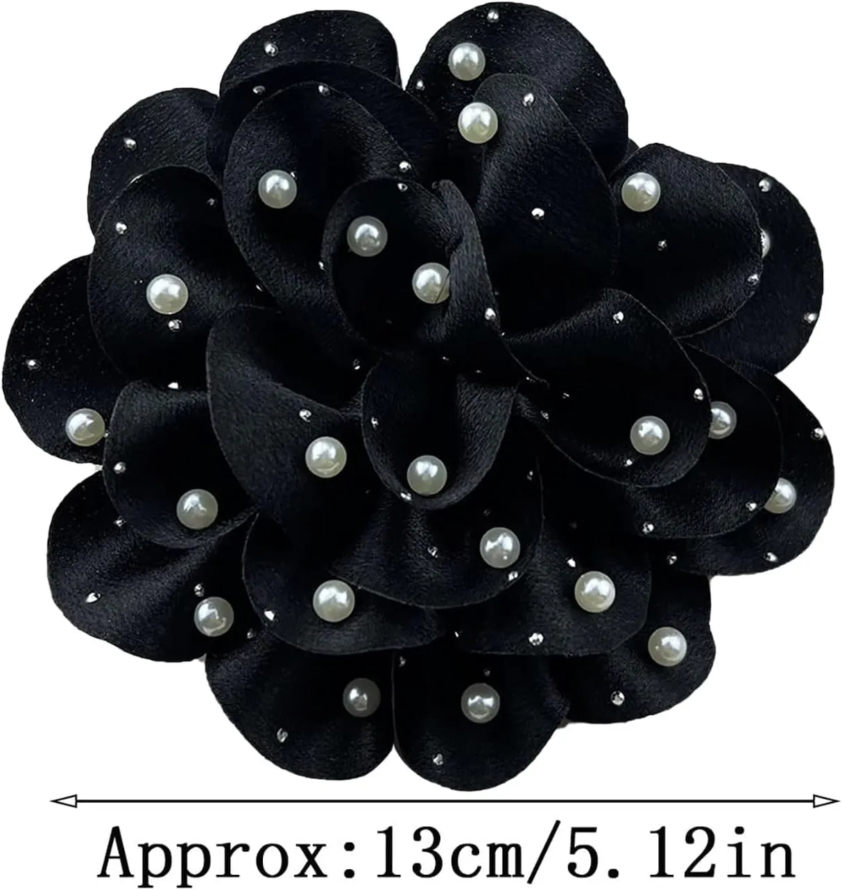 Large Flower Brooch for Women Dainty Satin Fabric Large Rose Flower Brooches Pearl Floral Brooches Lapel Pins for Bride Wedding Party Dance Accessories for Clothing and Hairstyling
