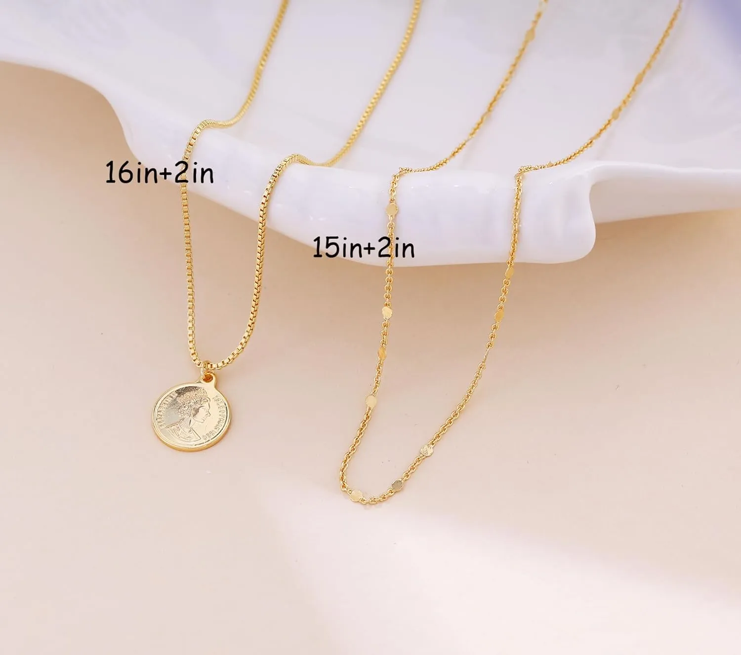 Layered Necklaces for Women,Chunky Gold Choker Necklace Stack Simple 14K Gold PlatedNecklace Set Gold Herringbone Cuban Rope Chain Necklace for Women Trendy Waterproof Gold Jewelry for Women