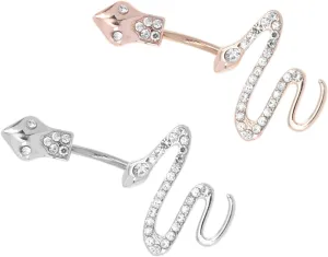 LIFKOME 2Pcs Belly Button Rings with Snake Design Unique Navel Jewelry for Women Chic Body Piercing Decor for Swimwear Parties and Daily Wear