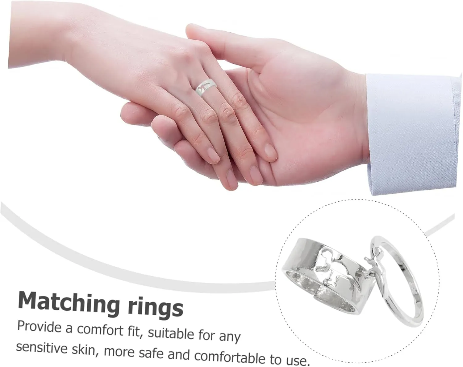 LIFKOME 6 Pcs Couple Dinosaur Ring Rings Promise Ring Link Cute Ring Multiple Stack Open Band Wedding Ring
