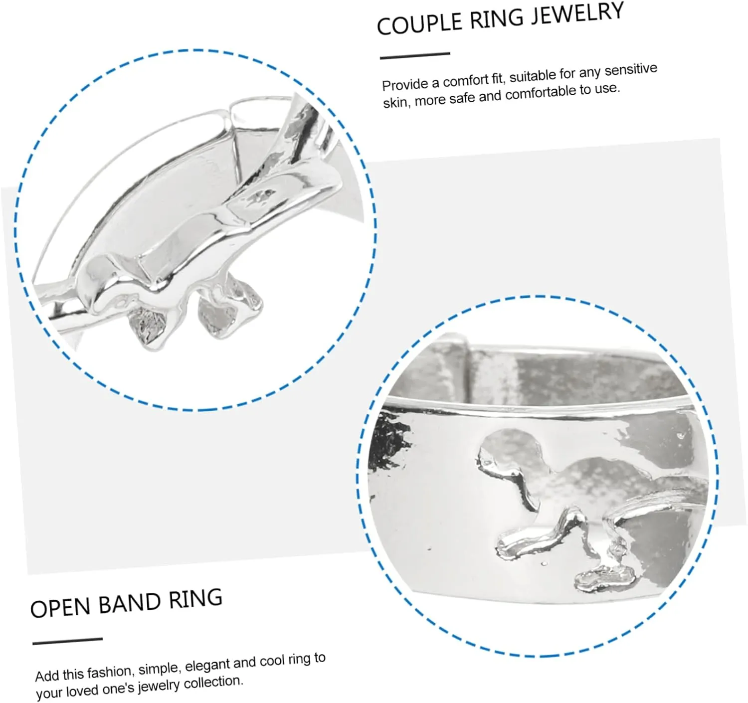 LIFKOME 6 Pcs Couple Dinosaur Ring Rings Promise Ring Link Cute Ring Multiple Stack Open Band Wedding Ring