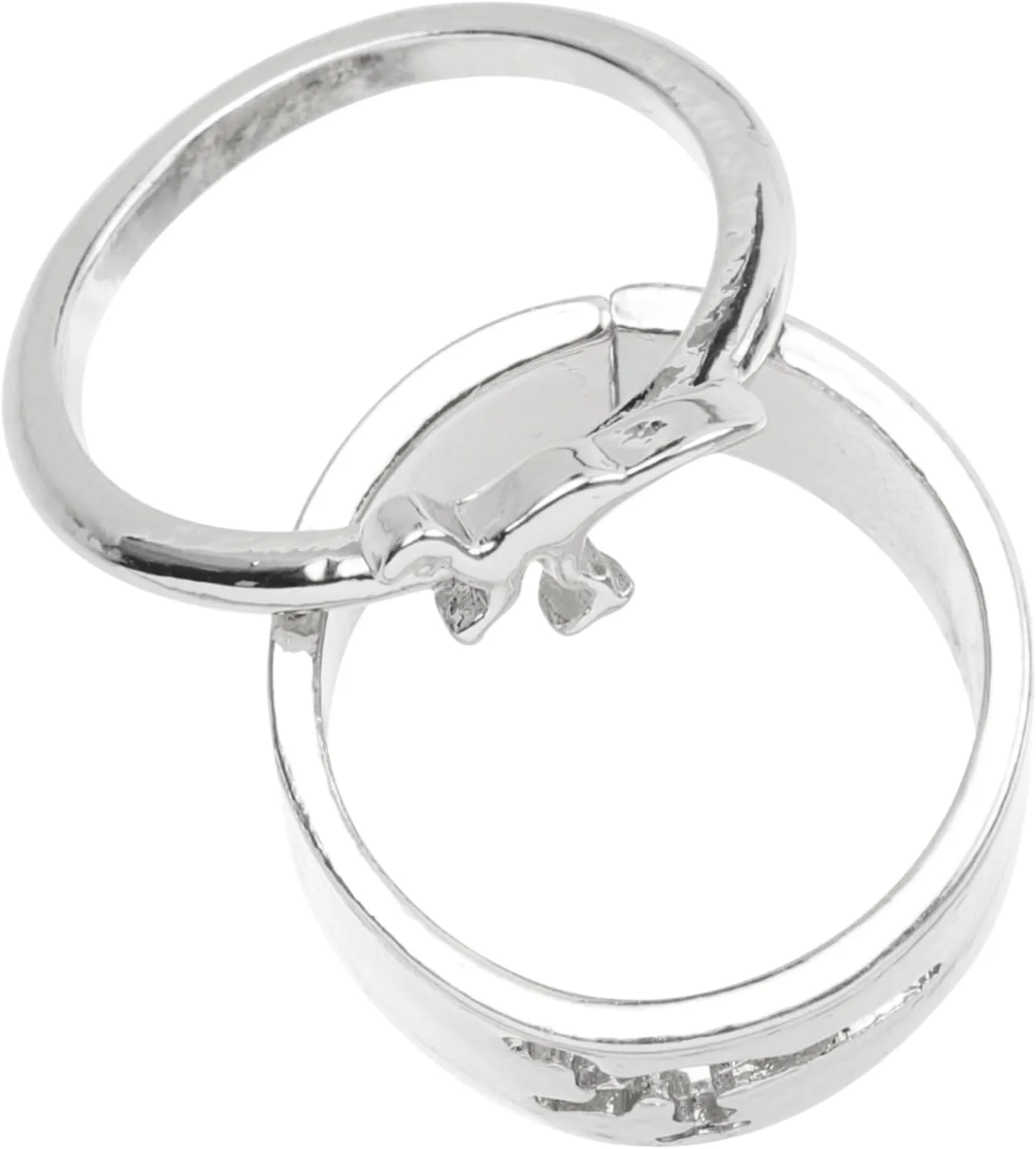 LIFKOME 6 Pcs Couple Dinosaur Ring Rings Promise Ring Link Cute Ring Multiple Stack Open Band Wedding Ring