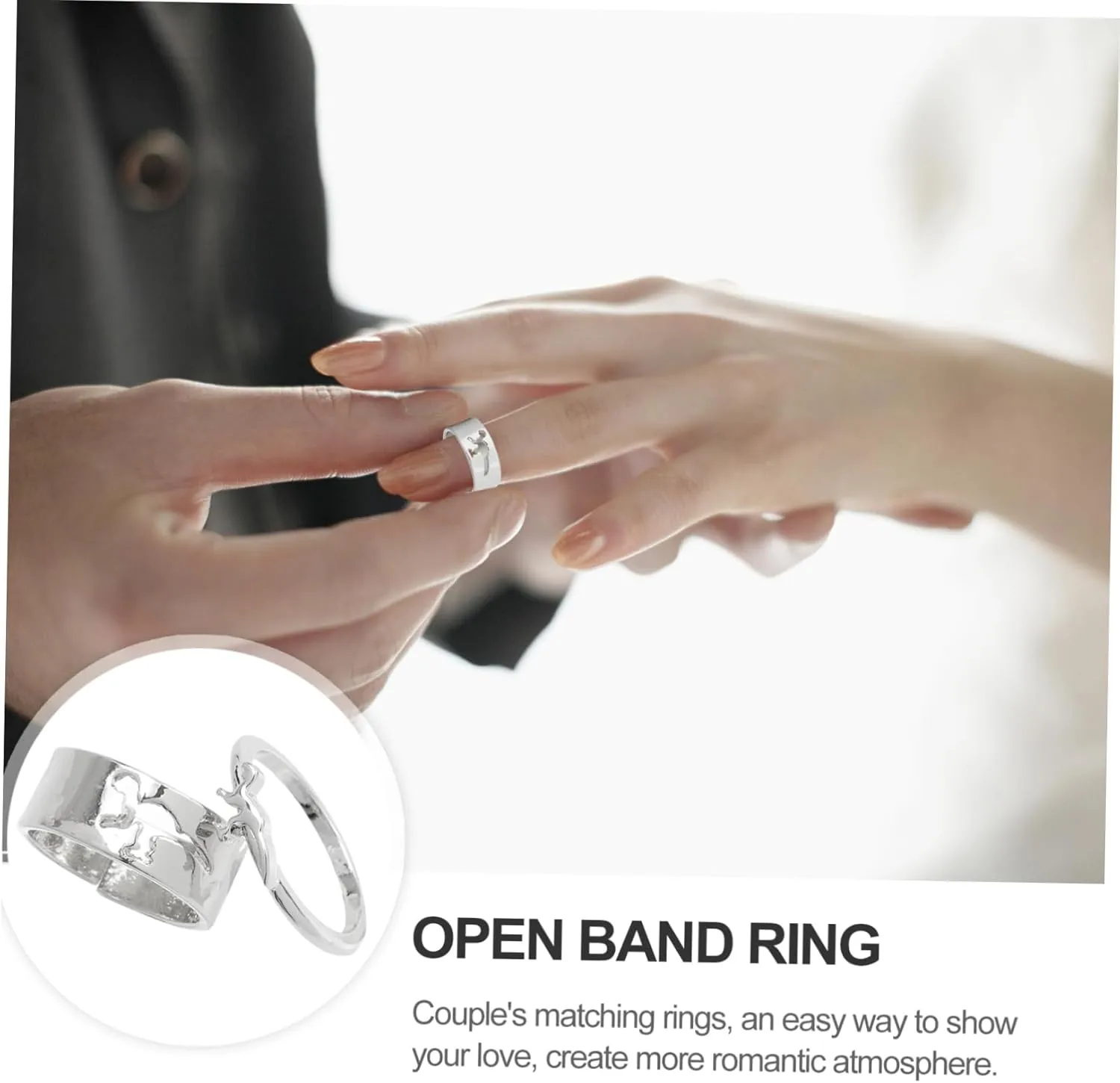 LIFKOME 6 Pcs Couple Dinosaur Ring Rings Promise Ring Link Cute Ring Multiple Stack Open Band Wedding Ring
