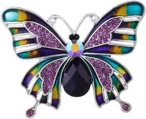 LIFKOME Butterfly Rhinestone Brooch Enamel Flower Pin Gold Cameo Clip Decorative Lapel Pins Fashion Accessories