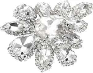 LIFKOME Golden Rhinestone Brooch Women Fashion Brooch Pin for Wedding Elegant Lapel Corsage