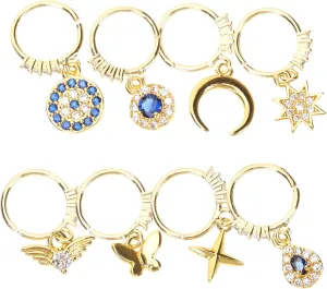 LIFKOME Nose Ring Set for Women 8pcs Nose Rings Dangle Fashion Non-Piercing Gold for