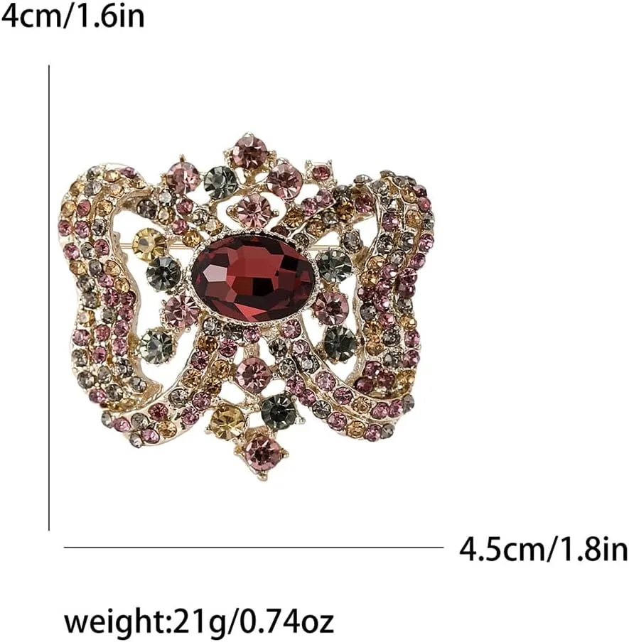 Luxury Butterfly Shaped Rhinestone Brooch Lapel Pins for Women Her Fashion Antique Rectangle Cubic Zirconia Brooches Pin for Dress Accessories Fashion Jewelry Boutonniere Corsage Wedding Valentine's Day Gift